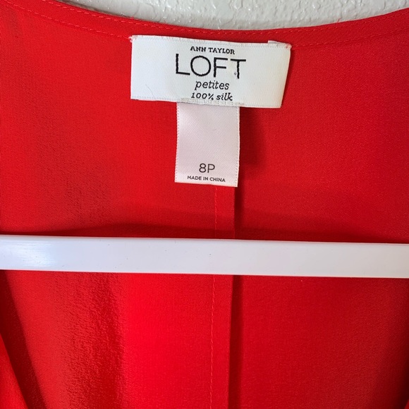 LOFT Red Ruffle Silk Dress - Picture 3 of 5